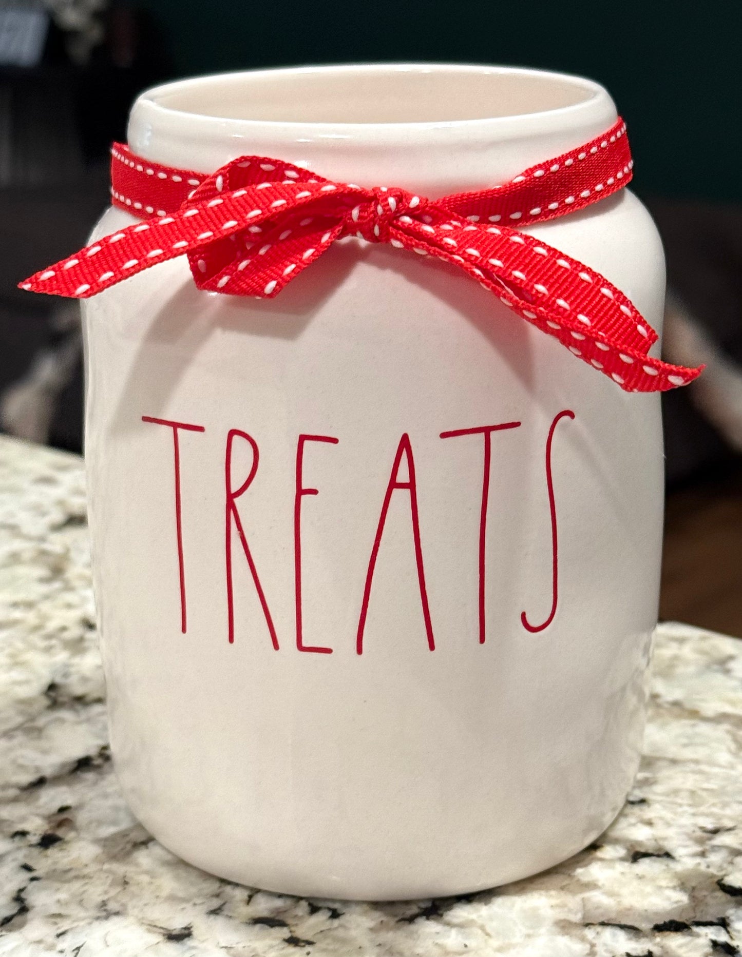 New Rae Dunn white ceramic TREATS holder
