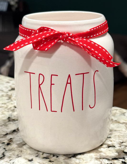 New Rae Dunn white ceramic TREATS holder