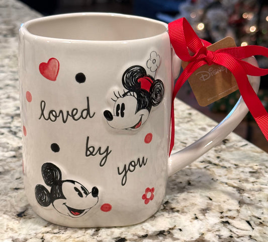 New Rae Dunn x Disney’s Micky Mouse ceramic coffee mug LOVED BY YOU