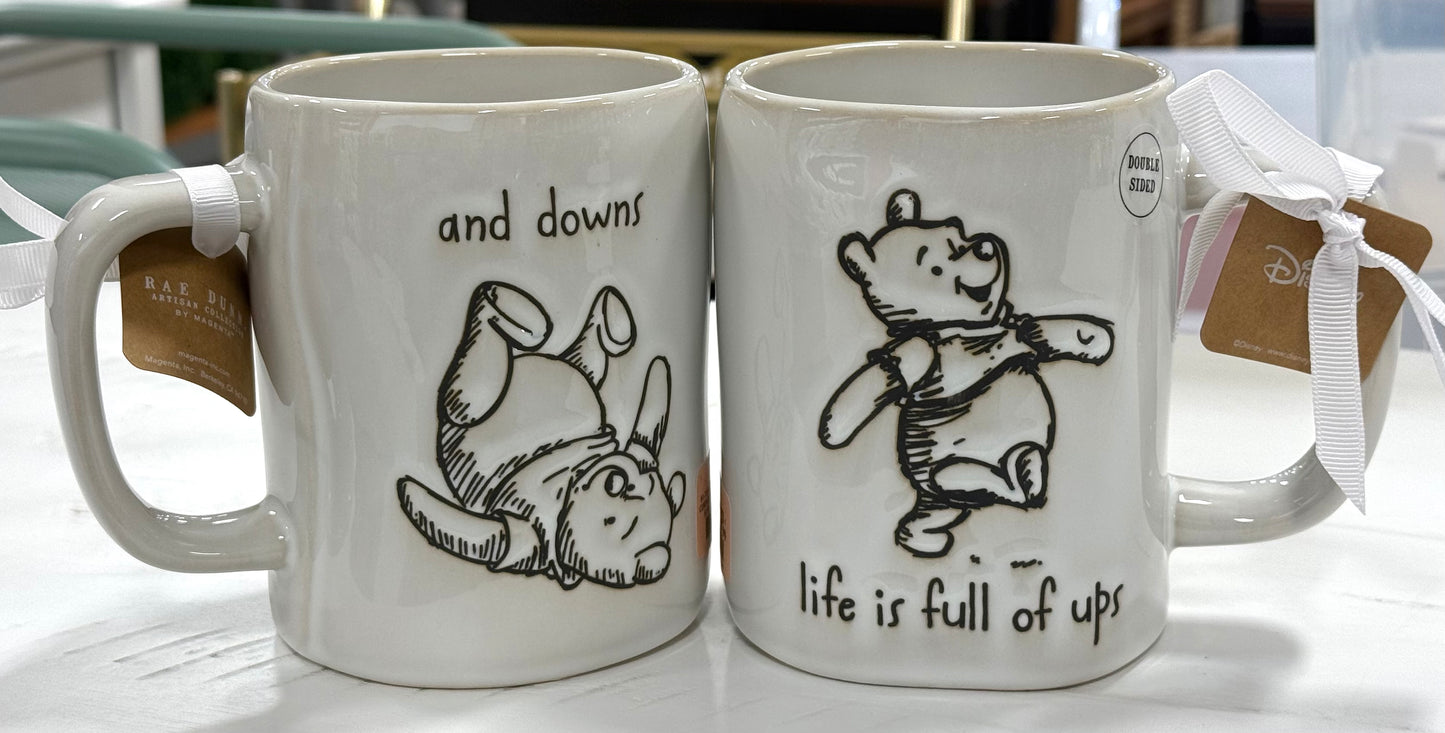New Rae Dunn x Disney’s Winnie the Pooh ceramic coffee mug LIFE IS FULL OF UPS AND DOWNS