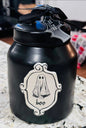 New Rae Dunn black ceramic baby ghost canister Halloween decor BOO 6”