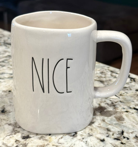 New Rae Dunn white ceramic Christmas coffee mug NICE