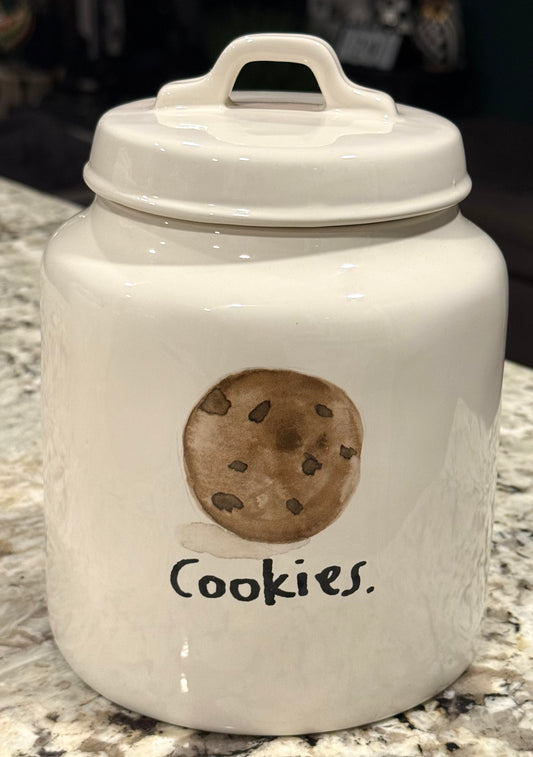Rae Dunn vintage ceramic HTF COOKIES 🍪 canister decor-cookie names on back