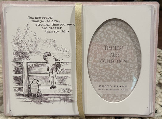 New Winnie the Pooh wood book 4x6 Timeless collection photo frame decor