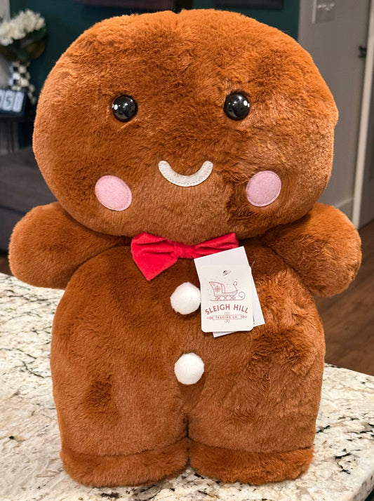 New plush Gingerbread man Christmas decor-sand bottom to stay in place