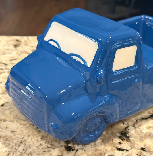 New Rae Dunn blue ceramic USA truck July 4th patriotic decor