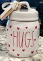 New Rae Dunn 5” mini heart HUGS Valentine’s Day canister decor