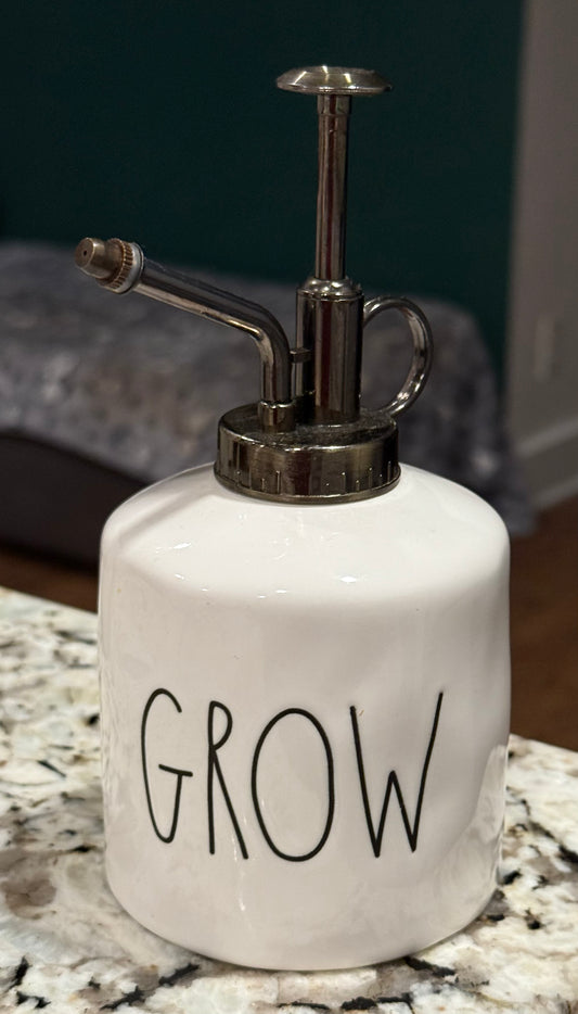 New Rae Dunn white ceramic GROW plant mister