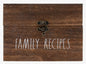 New Rae Dunn brown FAMILY RECIPES Vintage Look Wooden Recipe Box