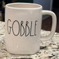 New Rae Dunn white ceramic mug GOBBLE