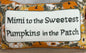 New fall floral needlepoint hook throw pillow MIMI TO THE SWEETEST PUMPKINS IN THE PATCH 9x16