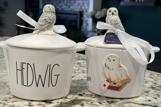 New Rae Dunn x Harry Potter ceramic covered baking dish HEDWIG