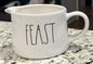 New Rae Dunn white ceramic FEAST gravy boat