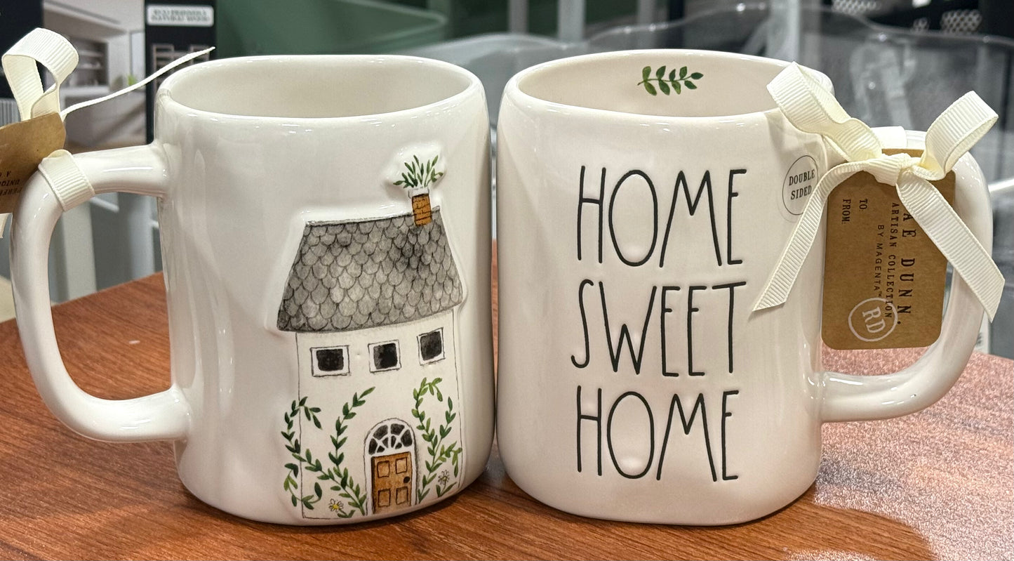 New Rae Dunn white ceramic coffee mug HOME SWEET HOME