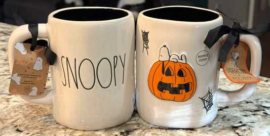 New Rae Dunn x Peanuts “SNOOPY” Ceramic Halloween coffee mug