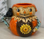 New Joanna Parker ceramic scarecrow coffee mug fall decor- flower belly
