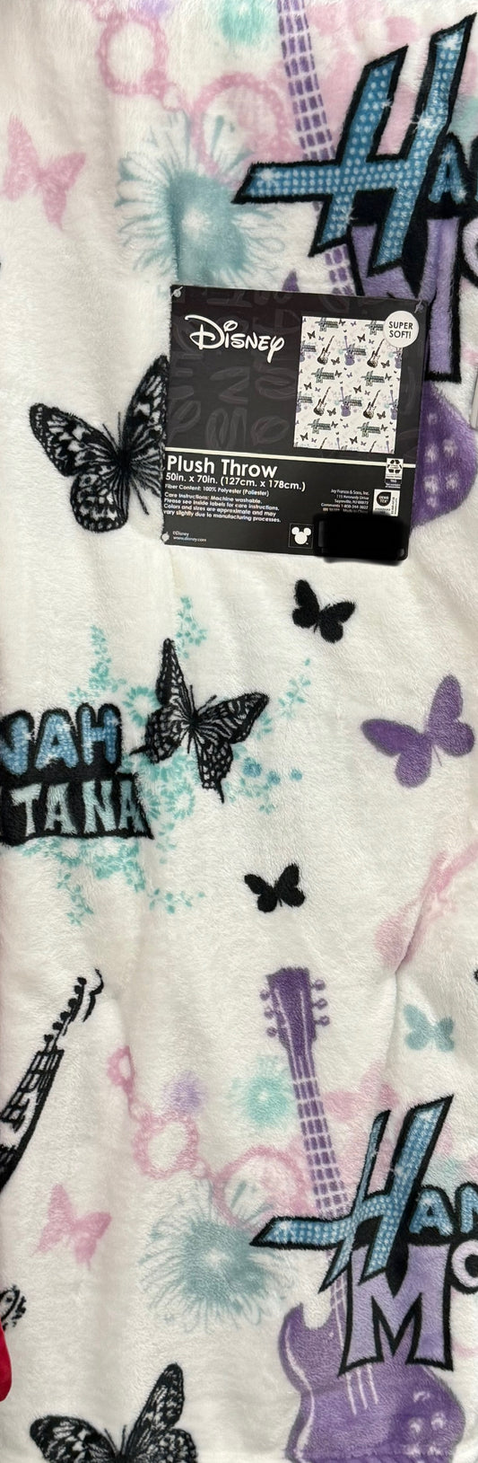 New white butterfly print Hannah Montana throw blanket bedding 50x70