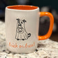 New Rae Dunn white ceramic Halloween ghost dog coffee mug TRICK OR TREAT