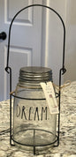 New Rae Dunn glass lantern mason jar DREAM.