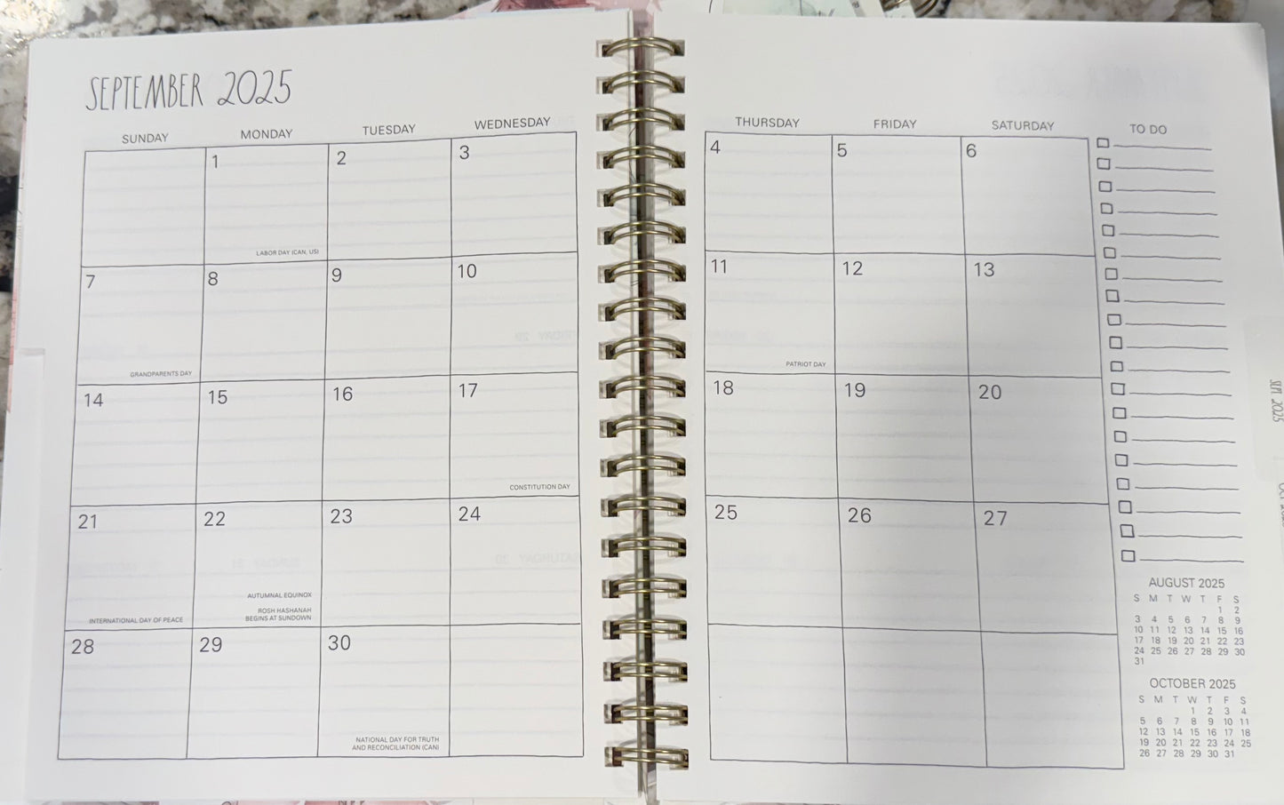 New Rae Dunn white floral 8x10 hardback 2026 planner
