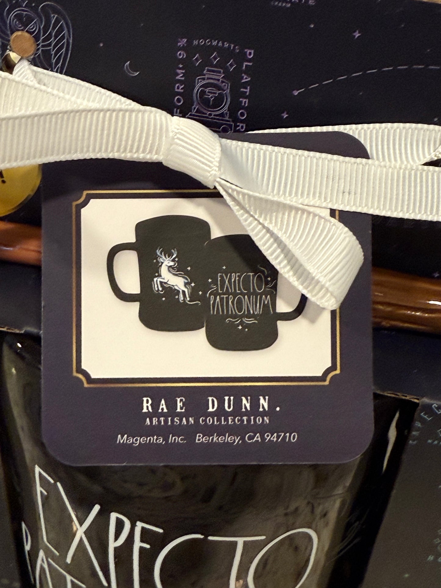 New Rae Dunn x Harry Potter ceramic color changing mug and wand set EXPECTO PATRONUM