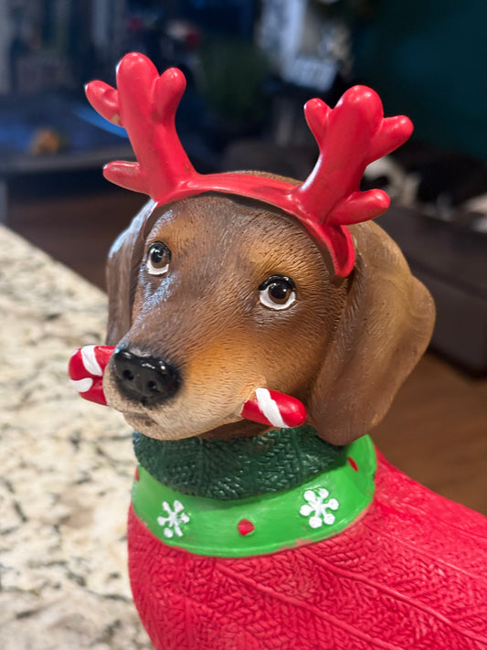 New resin Dachshund Christmas reindeer dog decor