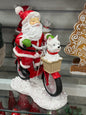 New resin Santa & Yorkie bike riding Christmas decor