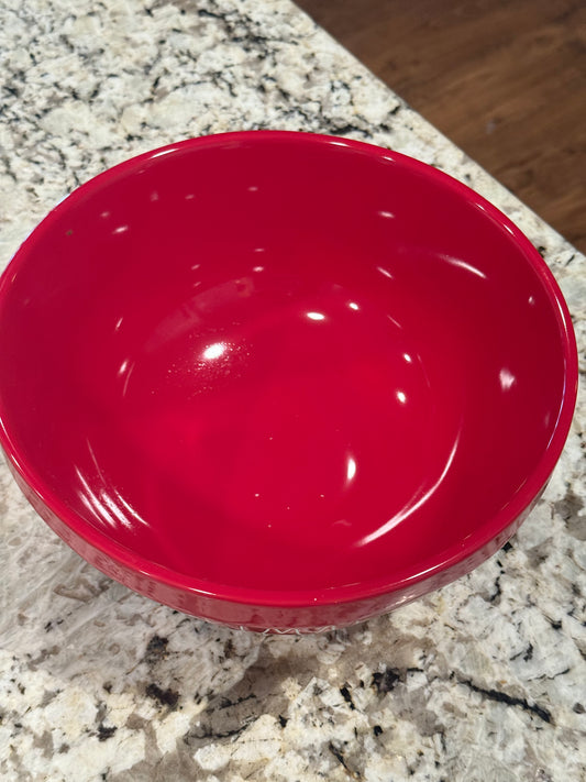 New Rae Dunn red ceramic Christmas Cookies large baking bowl