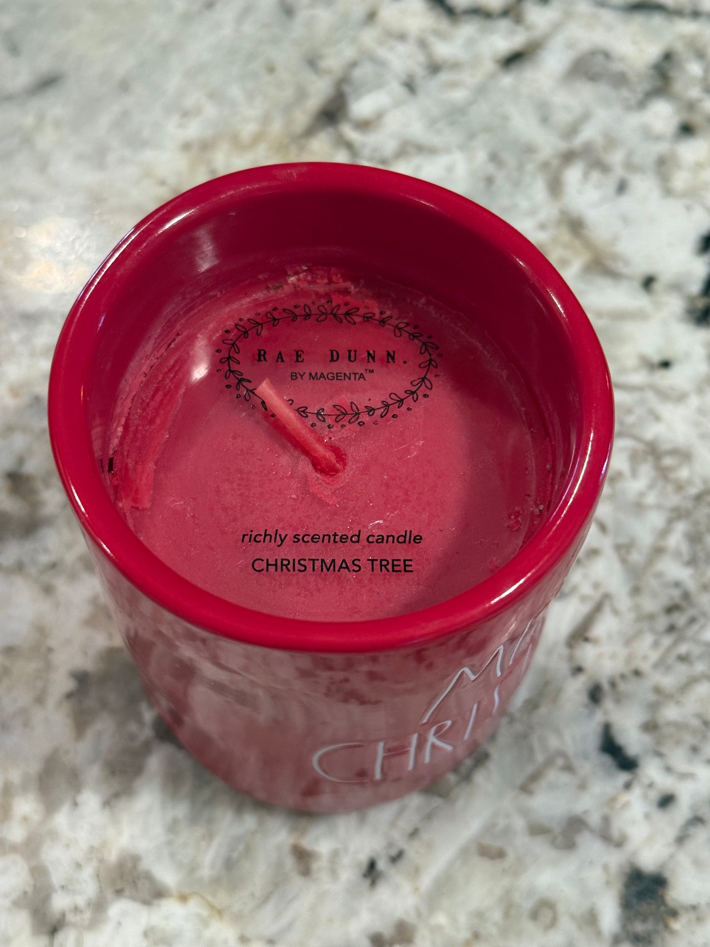 New Rae Dunn red ceramic Christmas candle MERRY CHRISTMAS