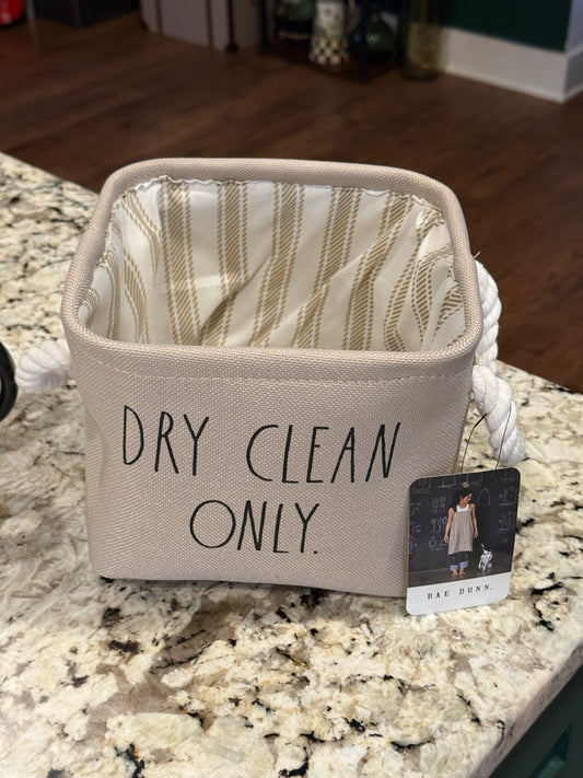 New Rae Dunn 8x8 DRY CLEAN ONLY taupe basket