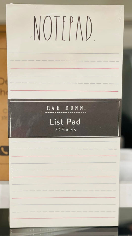 New Rae Dunn stationary NOTEPAD 70 sheet