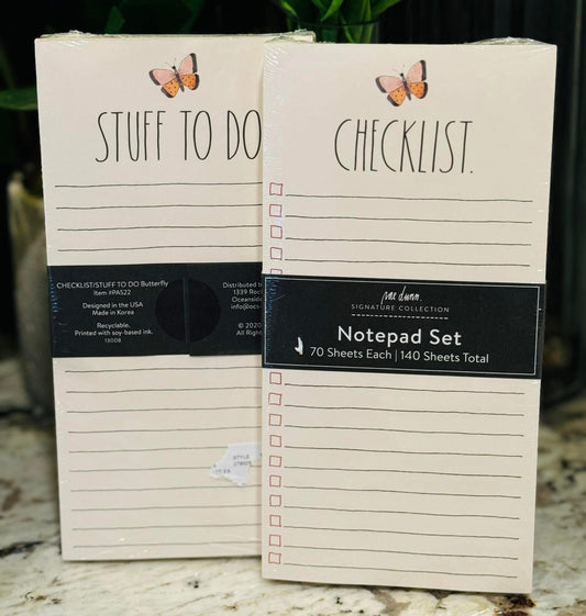 New Rae Dunn 2-piece stationary set STUFF TO DO/CHECKLIST