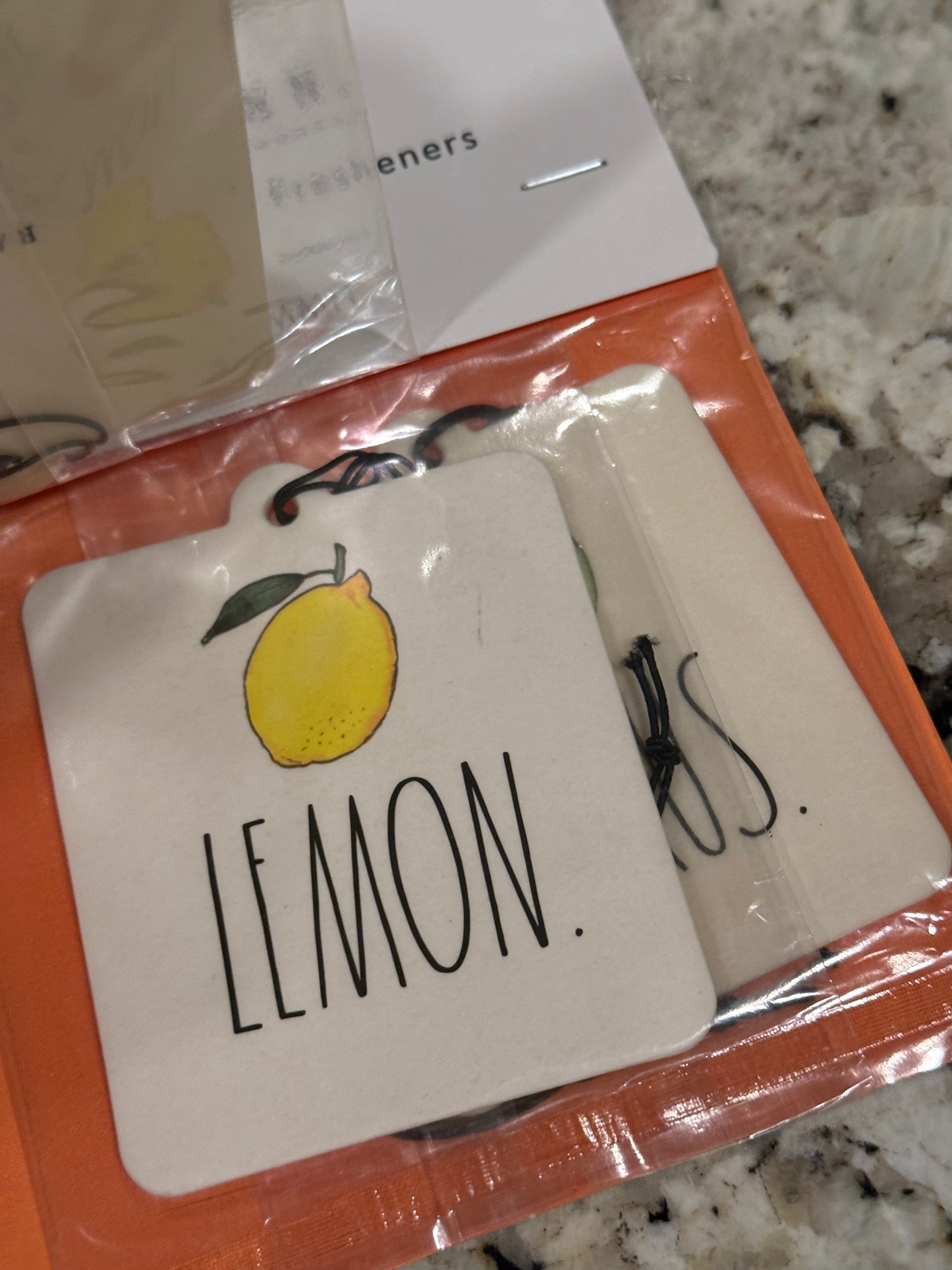 New Rae Dunn CITRUS SUMMIT 3-pack car air fresheners ORANGE, LEMON, CITRUS