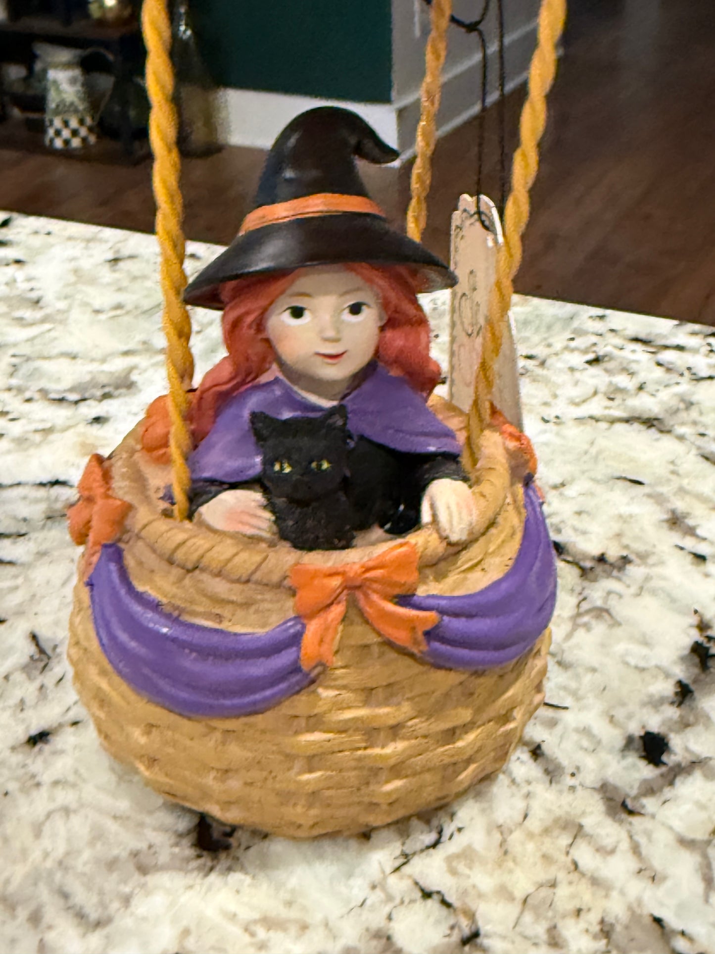 New Goulish Halloween decor hot air balloon witch decor
