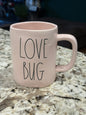 New Rae Dunn pink ceramic coffee mug LOVE BUG