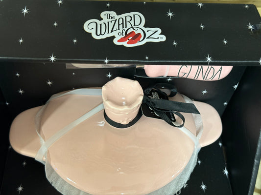 New Rae Dunn x Wizard of Oz pink ceramic Brie baker and knife set GLINDA THE GOOD WITCH