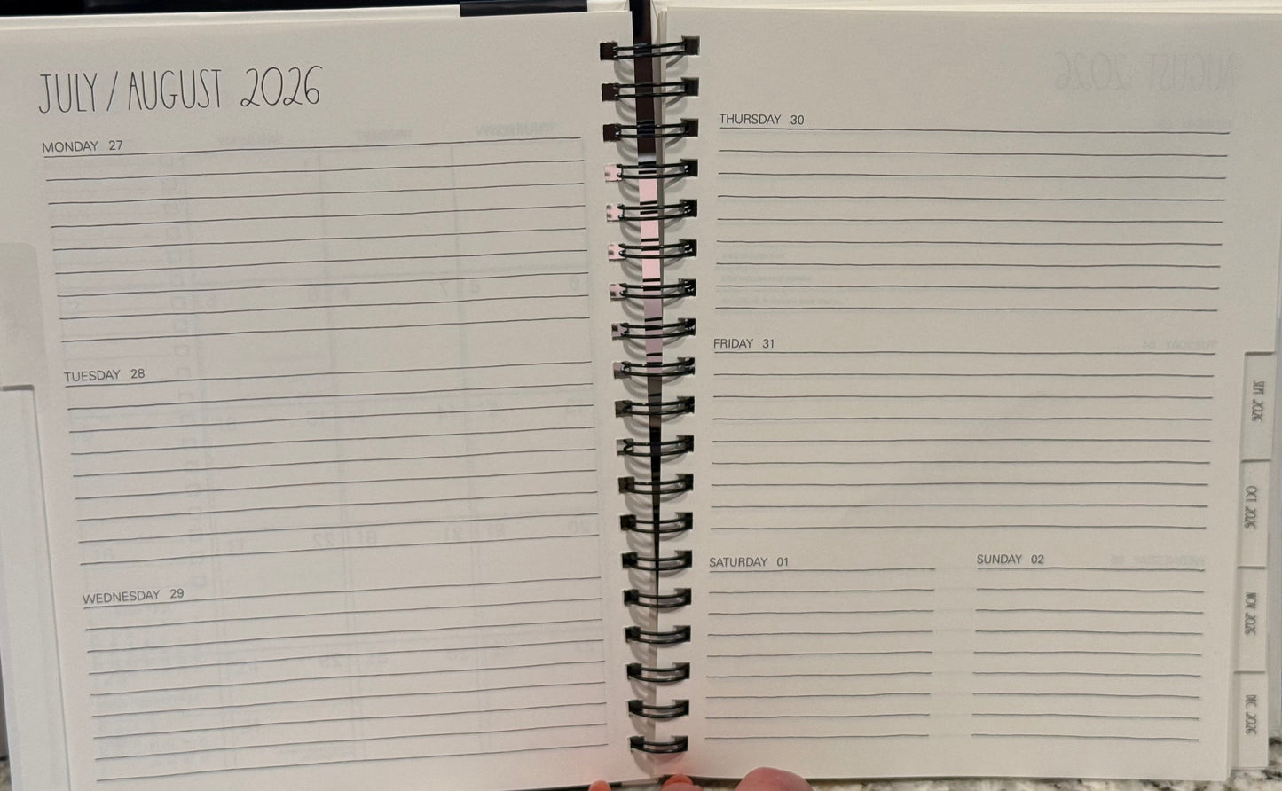 New Rae Dunn 8x10 spiral hardback 2026-2027 Planner-gold bow