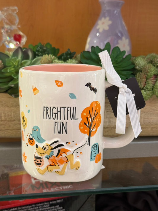 New Rae Dunn x Disney’s ceramic Minnie Mouse FRIGHTFUL FUN  Halloween coffee mug