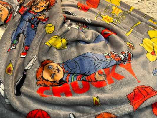 New Chucky gray Halloween throw blanket bedding 50x70