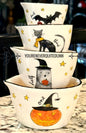 New release Rae Dunn pumpkin face ceramic Halloween measuring cup set