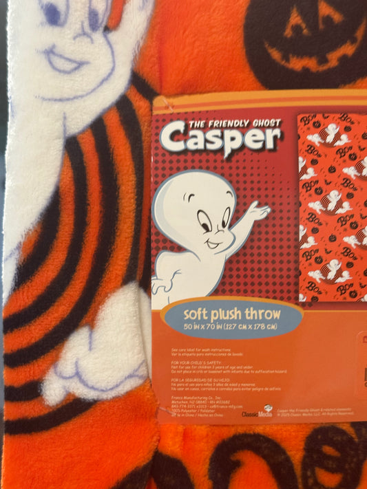New Casper the Friendly Ghost Halloween throw blanket 50x70 BOO 👻