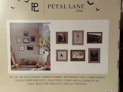 New Petal Lane 6-piece mini Halloween frame set wall ghist decor