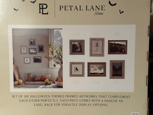 New Petal Lane 6-piece mini Halloween frame set wall ghist decor