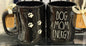 New Rae Dunn black iridescent ceramic coffee mug DOG MOM ENERGY (1)