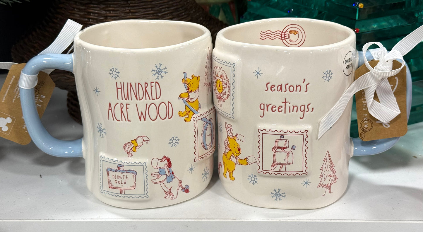 New Rae Dunn x Winnie the Pooh white ceramic coffee mug HUNDRED ACRE WOOD