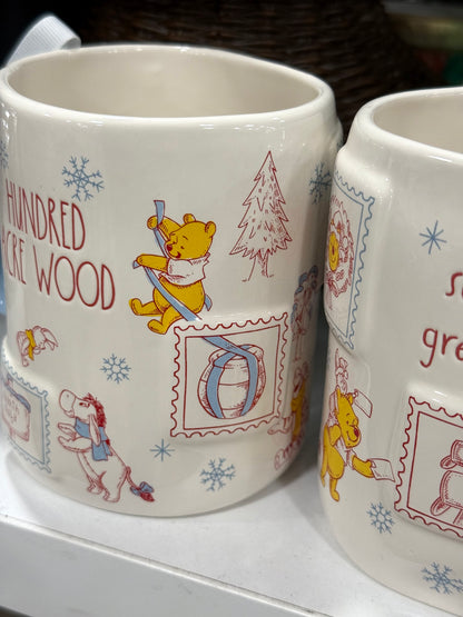 New Rae Dunn x Winnie the Pooh white ceramic coffee mug HUNDRED ACRE WOOD
