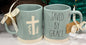 New Rae Dunn blue ceramic coffee mug SAVED BY GRACE (1)
