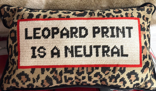 New 8x14 hook throw pillow decor LEOPARD IS A NEUTRAL