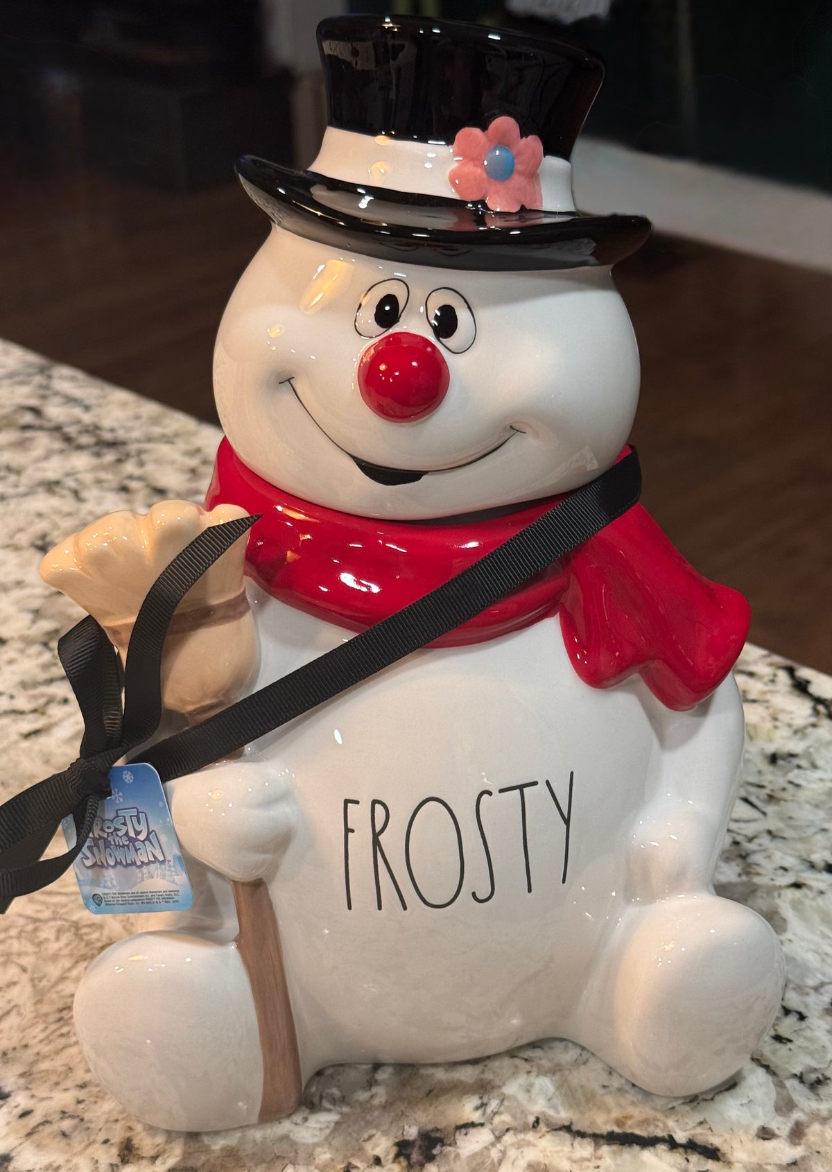 New Rae Dunn Frosty the Snowman Christmas cookie jar canister decor