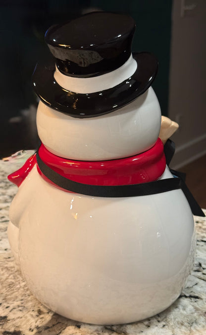 New Rae Dunn Frosty the Snowman Christmas cookie jar canister decor
